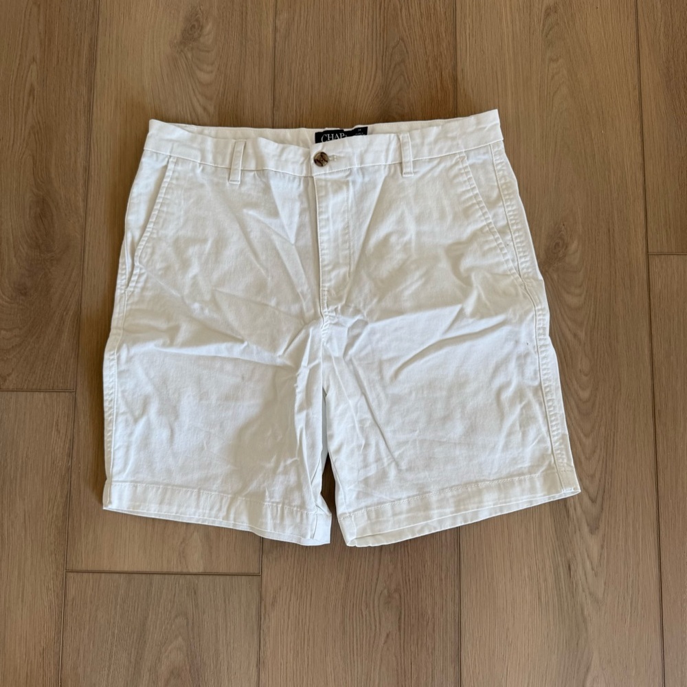 Chaps White Flat Front Men's Shorts